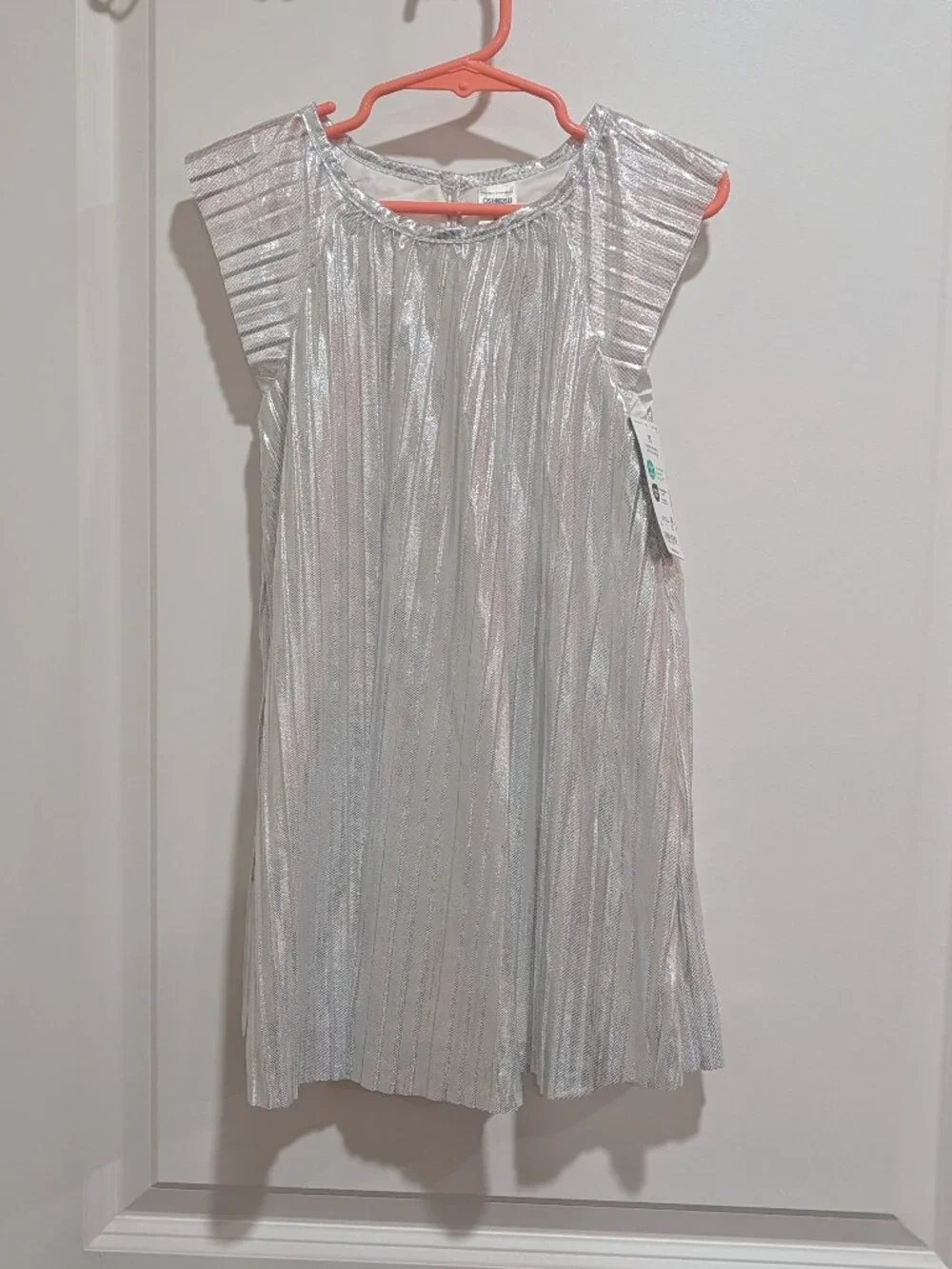 OshKosh B'gosh Silver Pleated Party Holiday Dress